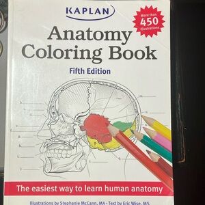 (Used Textbook) Kaplan Anatomy Coloring Book with Red, Green, and Pink Pencils